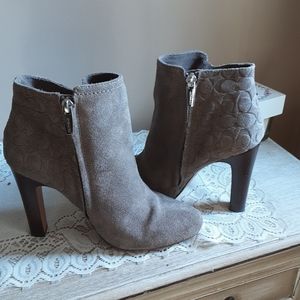 Suede leather coach boots for women